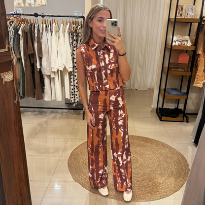 Jeans Campana Doble Batik Bordo