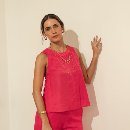 Blusa Sofia Shine Fucsia