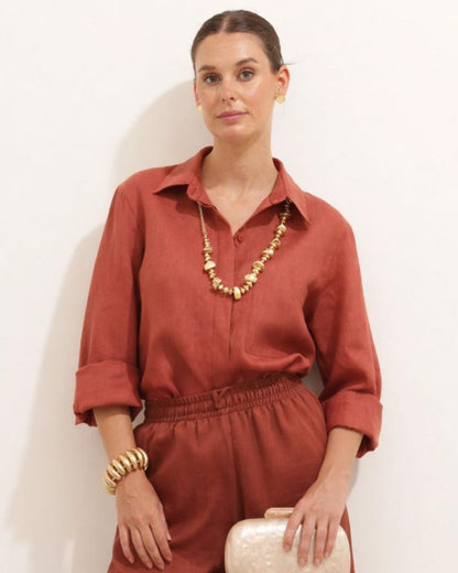 Camisa Maria Ganache