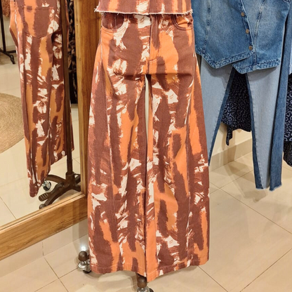 Jeans Campana Doble Batik Bordo