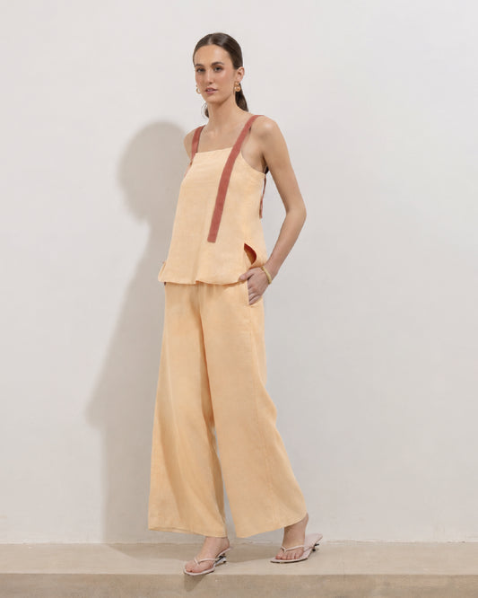 Pantalon Filomena Lino Beige