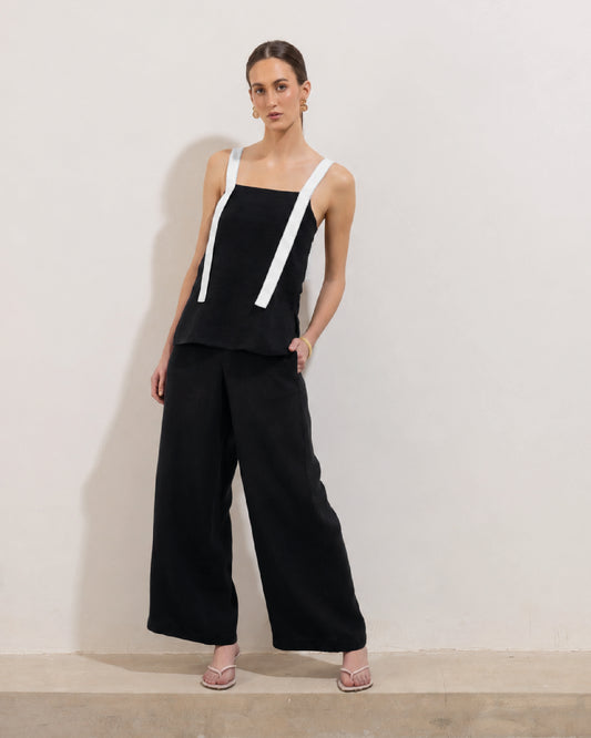 Pantalon Filomena Lino Negro