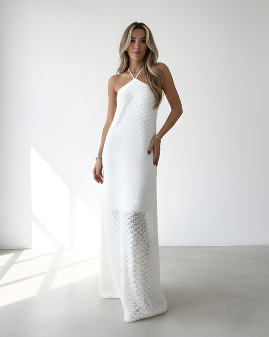 Vestido Diamante Calado Natural