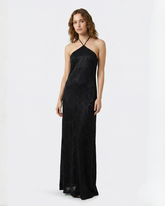 Vestido Diamante Jacquard Negro