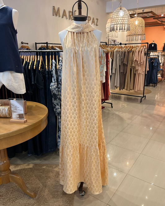 Vestido Lu Jacquard Beige