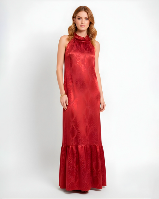 Vestido Lu Jacquard Bordo