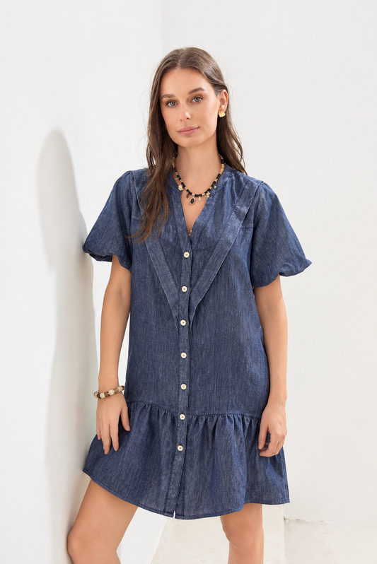Vestido Valeria Corto Azul Denim