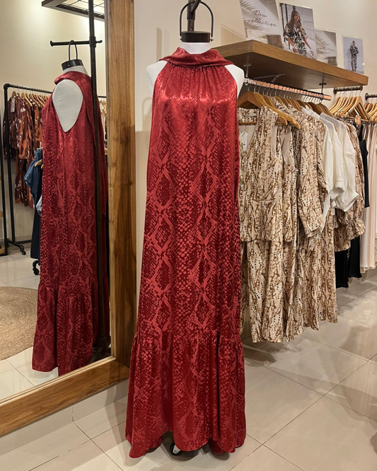 Vestido Lu Jacquard Bordo
