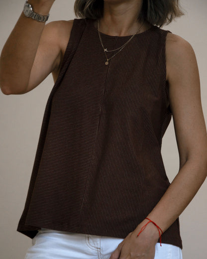 Remera Vera Rayas Chocolate