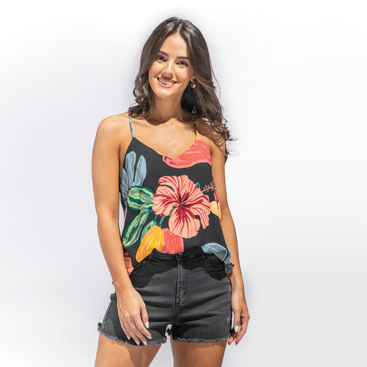 Blusa cielo estampada negra