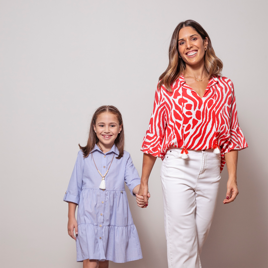 Blusa bohemia animal print coral