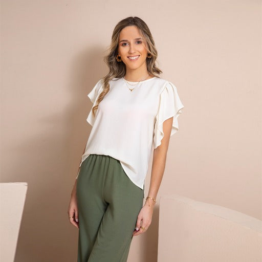 Blusa Juana seda Natural