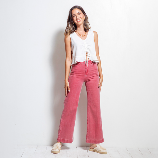 Jeans campana megaflex rosa