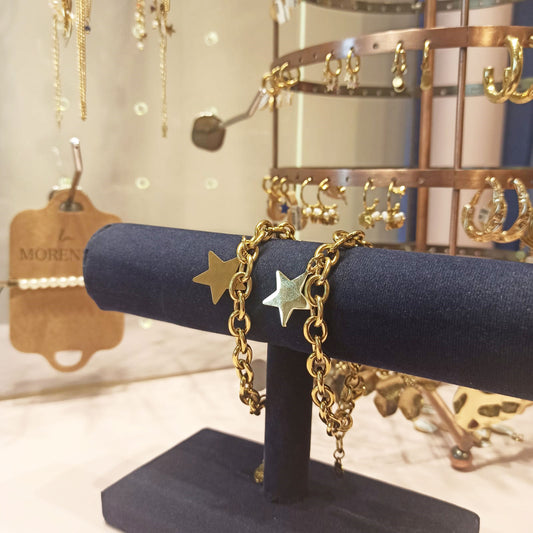 Pulsera dije corazon estrella