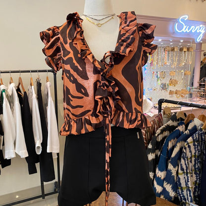 Bolero seda zebra terracota/marron