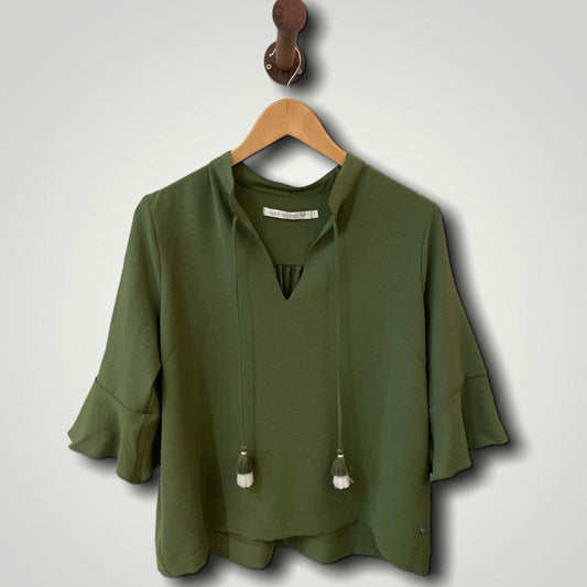 Blusa bohemia verde musgo