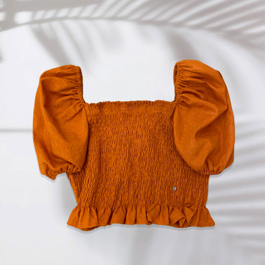 Blusa Montse Lino Terracota
