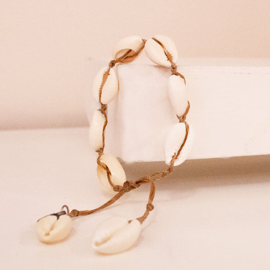 Pulsera Beige Caracol Blanco