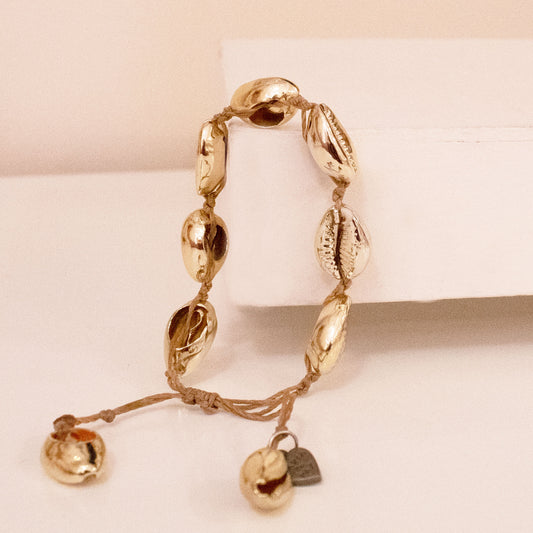 Pulsera Beige Caracol Dorado